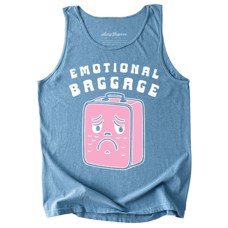 Emotional Baggage Comfort Colors Graphic Tank Top - Ice Blue
