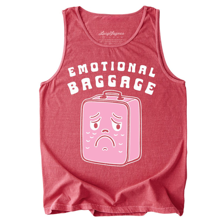 Emotional Baggage Comfort Colors Graphic Tank Top - Crimson