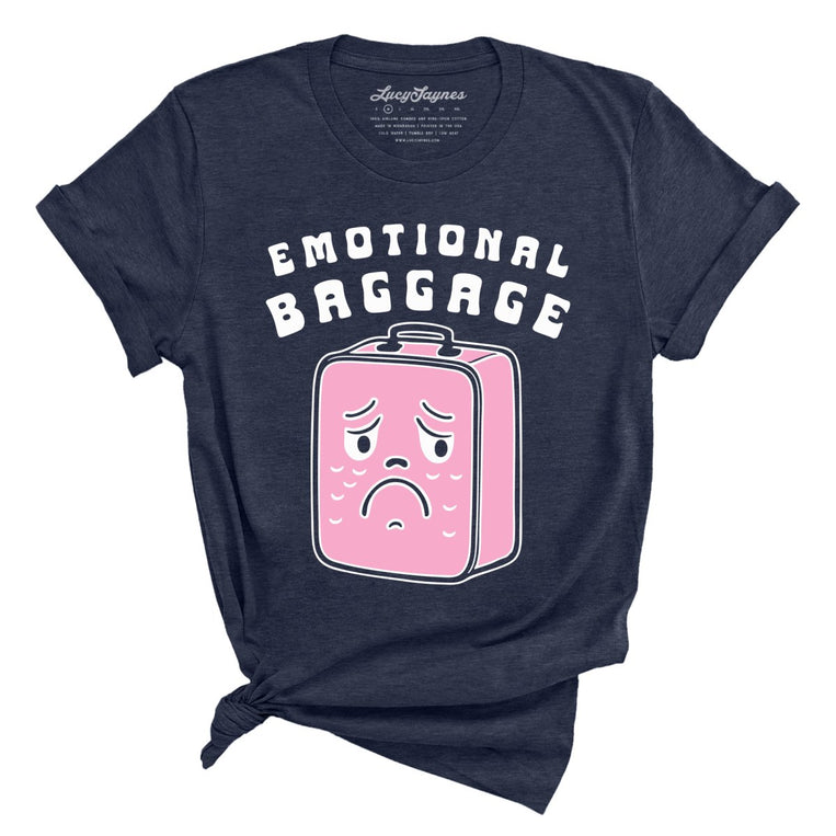Emotional Baggage Graphic Tee - Heather Midnight Navy