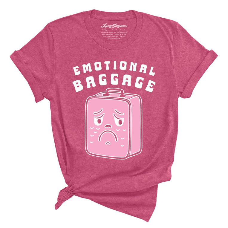 Emotional Baggage Graphic Tee - Heather Raspberry