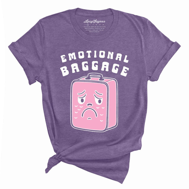 Emotional Baggage Graphic Tee - Heather Purple