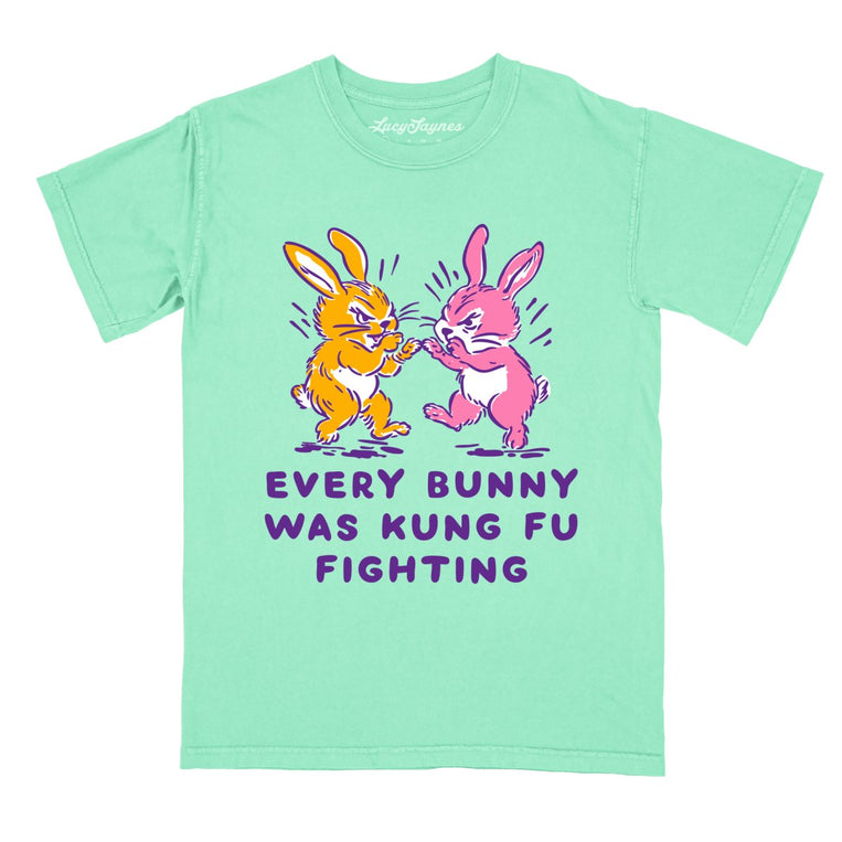 Every Bunny Was Kung Fu Fighting Comfort Colors Graphic Tee - Island Reef