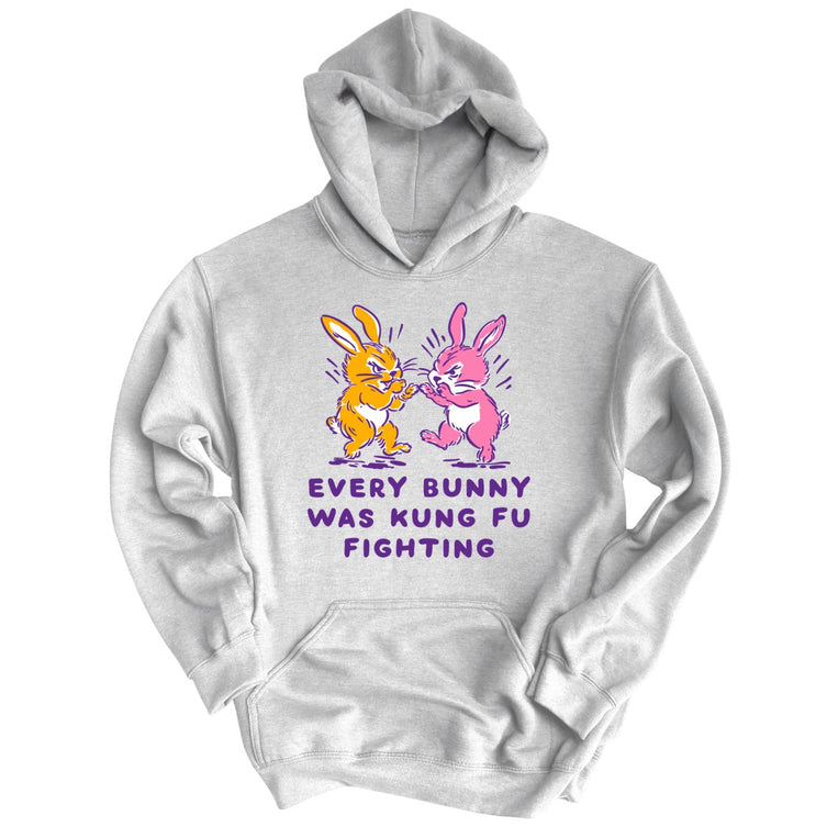 Every Bunny Was Kung Fu Fighting Graphic Hoodie - Sport Grey