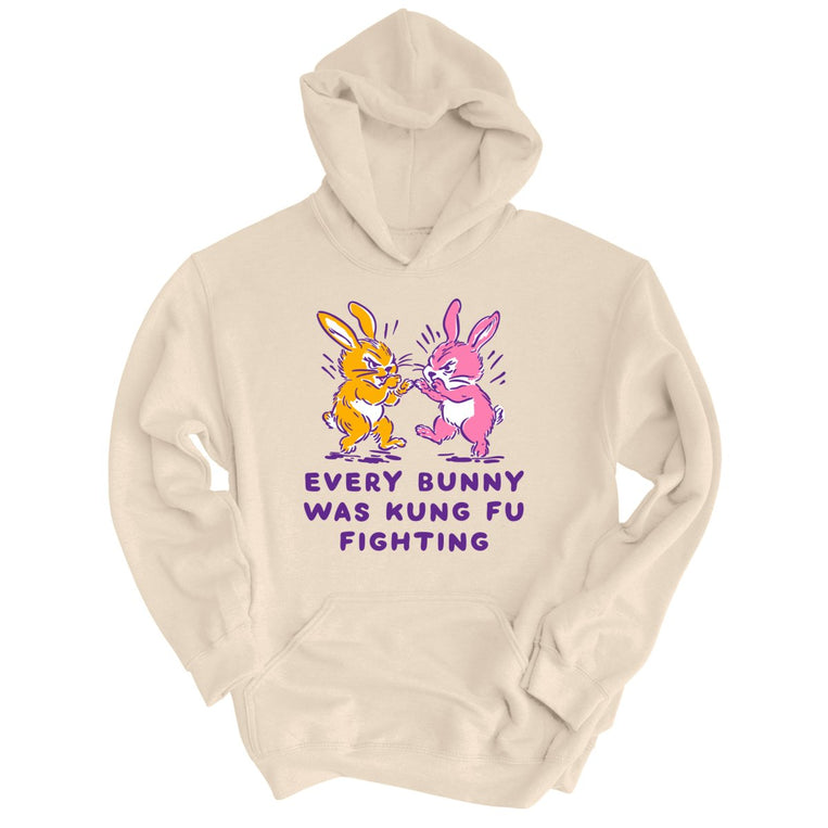 Every Bunny Was Kung Fu Fighting Graphic Hoodie - Sand