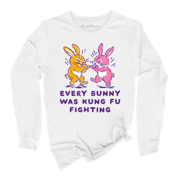 Every Bunny Was Kung Fu Fighting Graphic Long Sleeve Tee