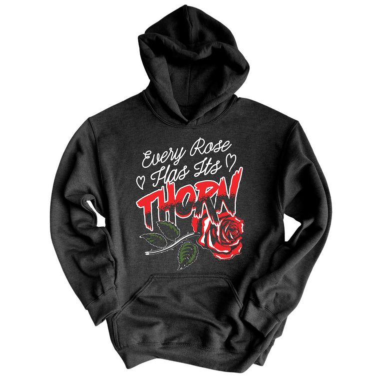 Every Rose Has It's Thorn Graphic Hoodie - Charcoal Heather