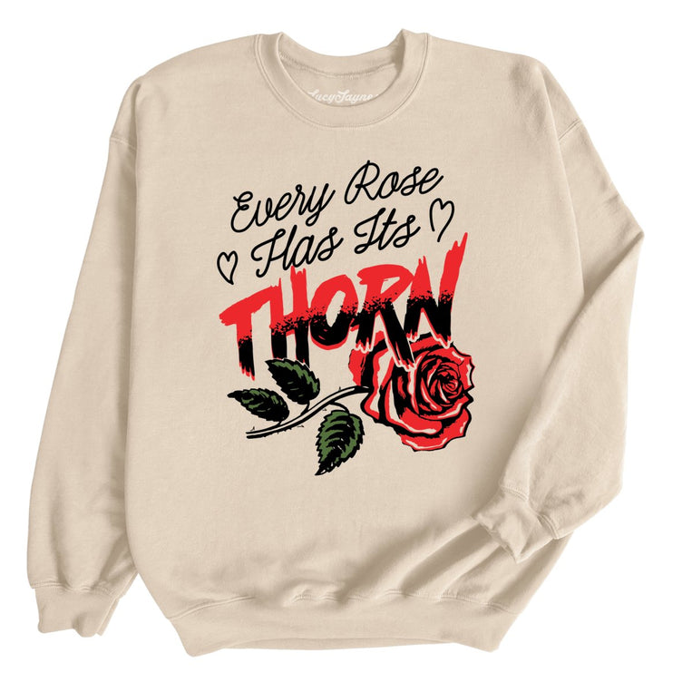 Every Rose Has It's Thorn Graphic Sweatshirt - Sand