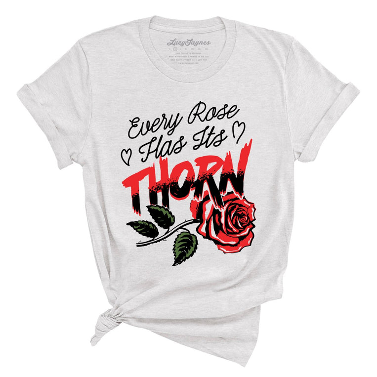 Every Rose Has It's Thorn Graphic Tee - Ash