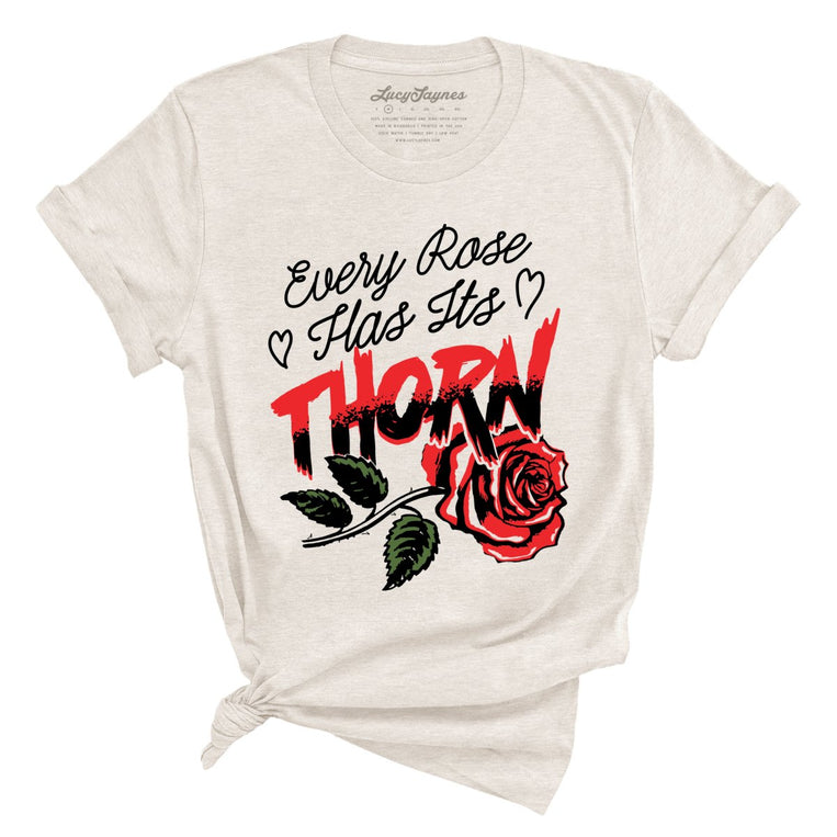 Every Rose Has It's Thorn Graphic Tee - Heather Dust