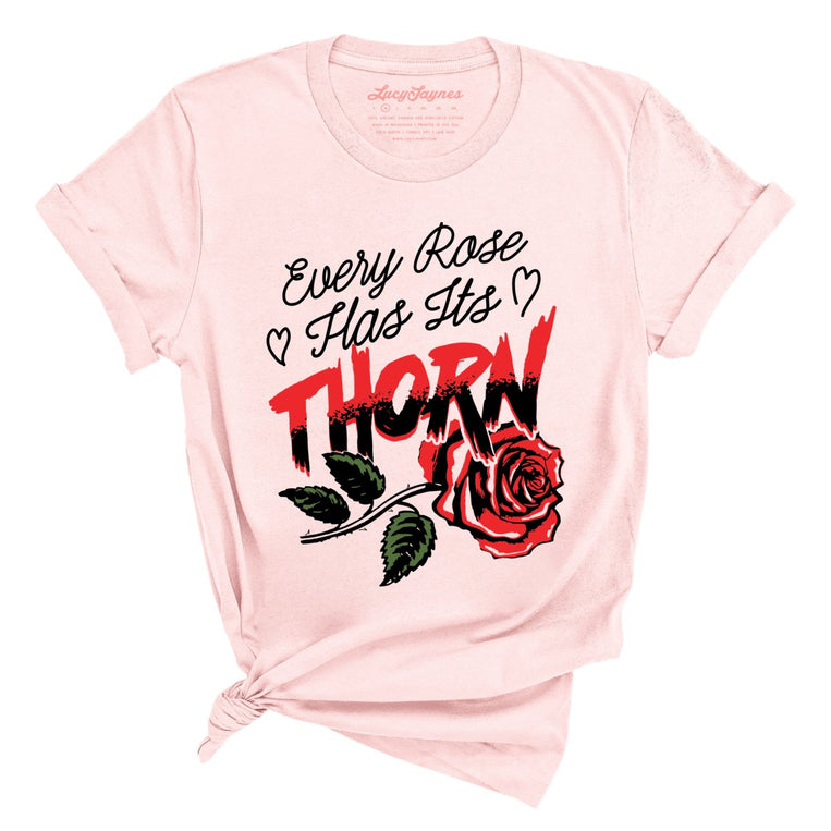 Every Rose Has It's Thorn Graphic Tee - Soft Pink