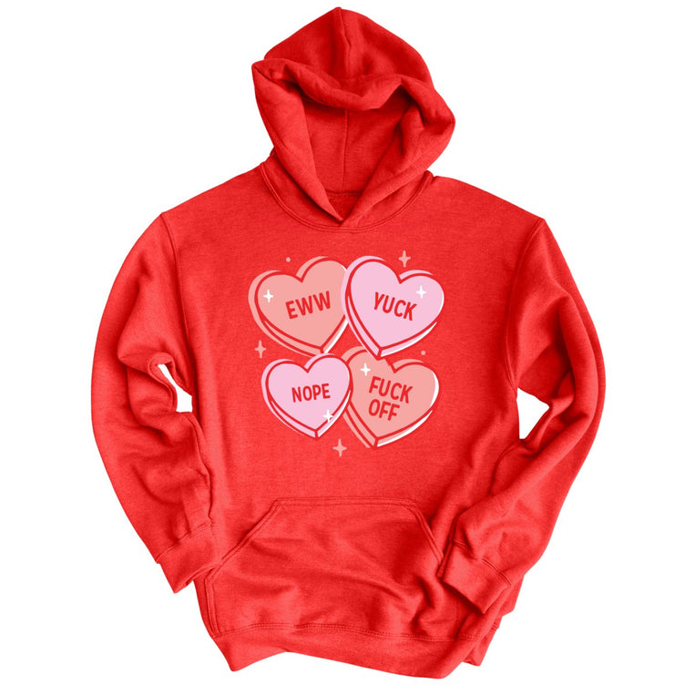 Eww Yuck Nope Graphic Hoodie - Red