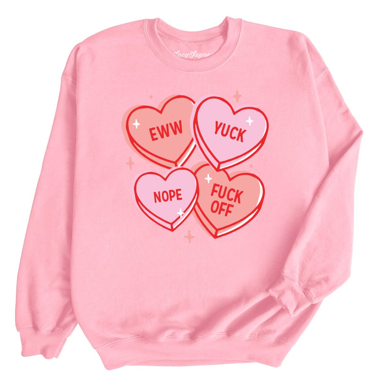 Eww Yuck Nope Graphic Sweatshirt - Light Pink