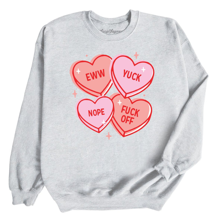 Eww Yuck Nope Graphic Sweatshirt - Ash