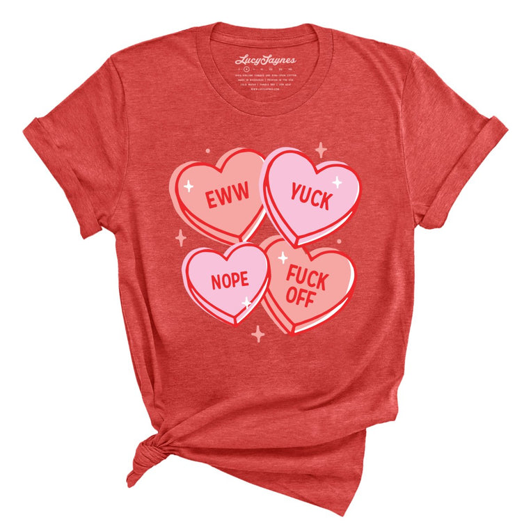 Eww Yuck Nope Graphic Tee - Heather Red