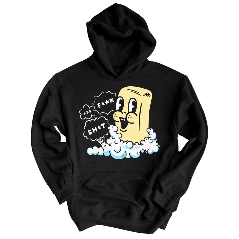 Excited Soap Bar Graphic Hoodie - Black