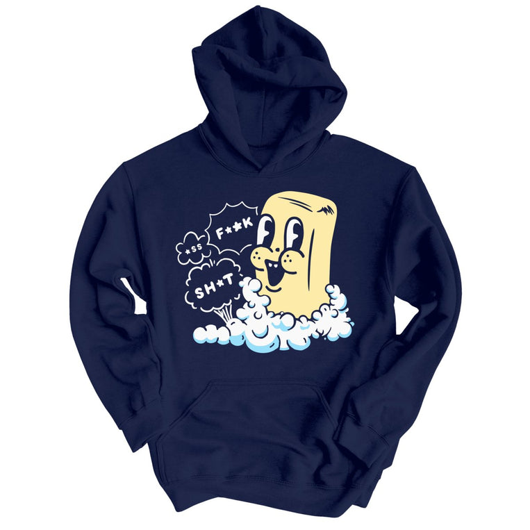 Excited Soap Bar Graphic Hoodie - Navy