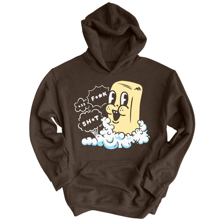 Excited Soap Bar Graphic Hoodie - Dark Chocolate