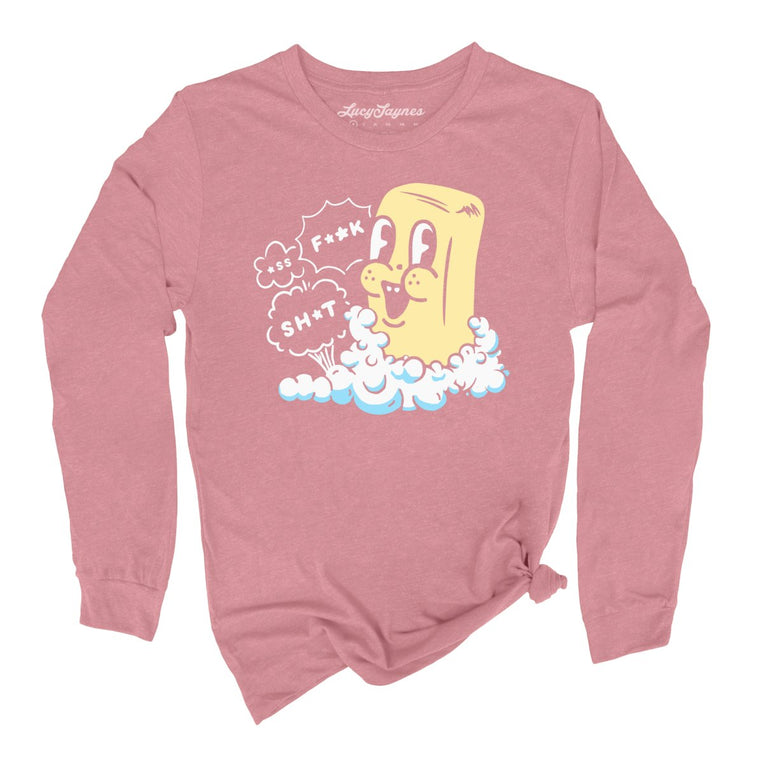 Excited Soap Bar Graphic Long Sleeve Tee