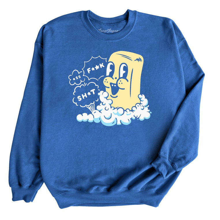 Excited Soap Bar Graphic Sweatshirt - Royal
