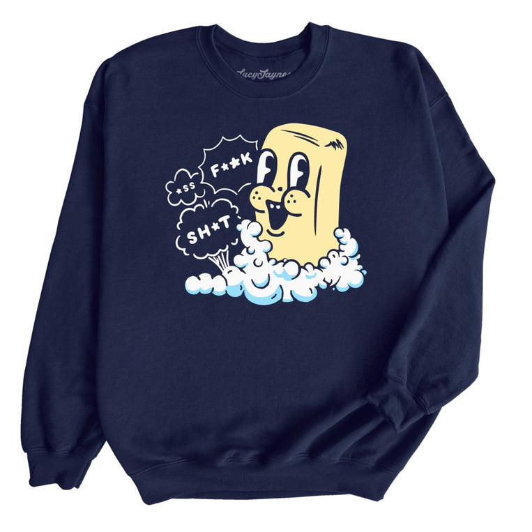 Excited Soap Bar Graphic Sweatshirt - Navy