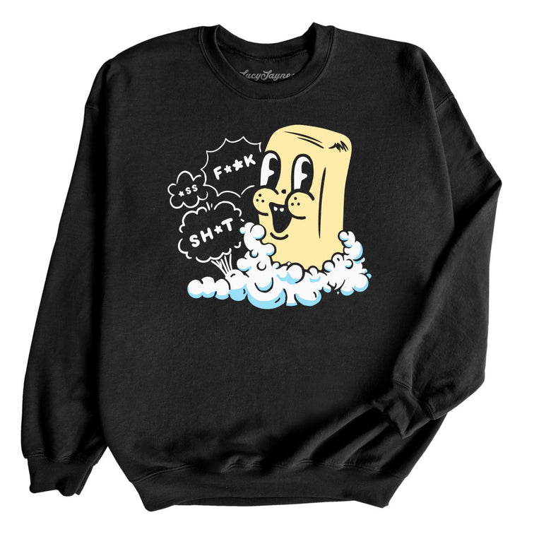 Excited Soap Bar Graphic Sweatshirt - Black