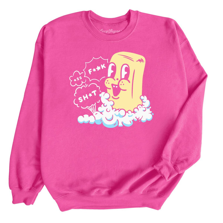 Excited Soap Bar Graphic Sweatshirt - Heliconia