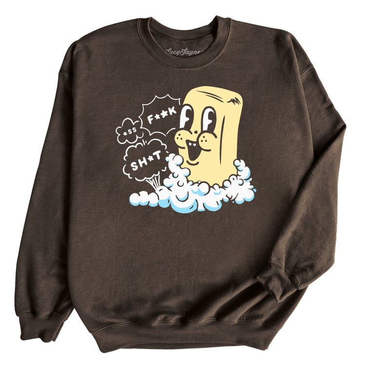 Excited Soap Bar Graphic Sweatshirt - Dark Chocolate
