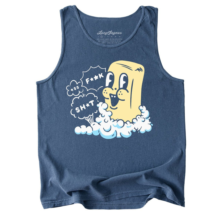 Excited Soap Bar Comfort Colors Graphic Tank Top - Denim