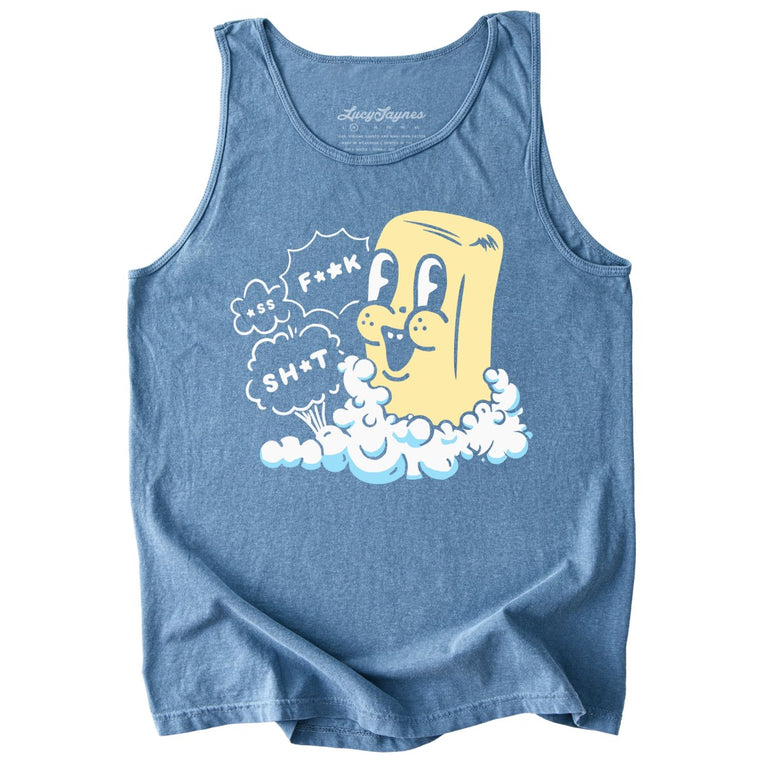 Excited Soap Bar Comfort Colors Graphic Tank Top - Blue Jean