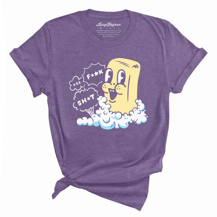 Excited Soap Bar Graphic Tee - Heather Purple