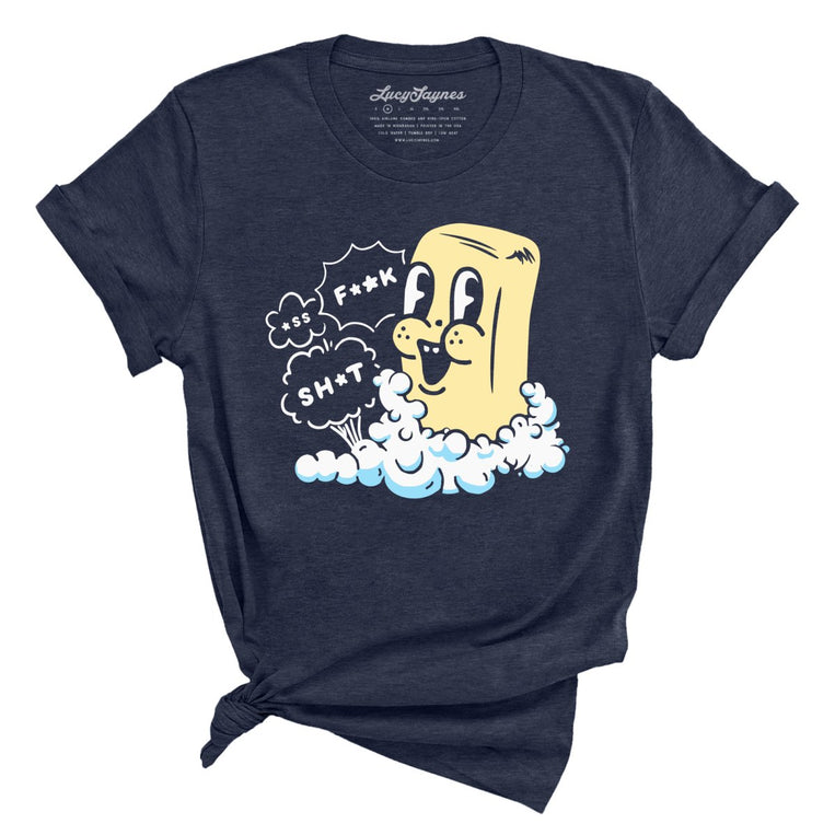 Excited Soap Bar Graphic Tee - Heather Midnight Navy