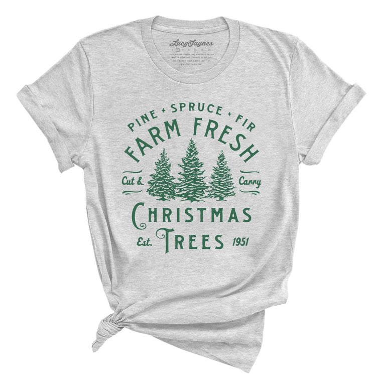 Farm Fresh Christmas Trees Graphic Tee - Athletic Heather