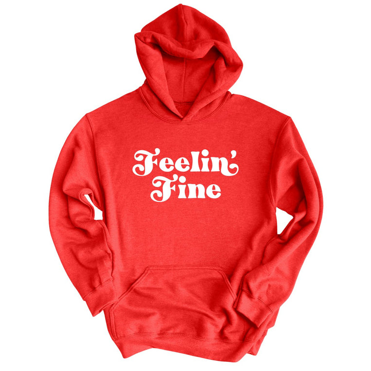 Feelin' Fine Graphic Hoodie - Red