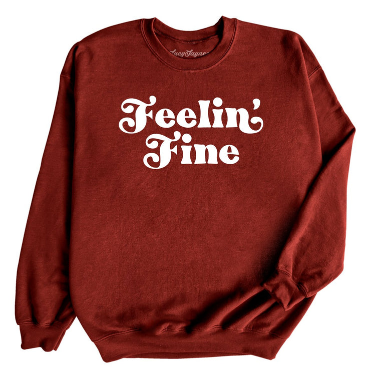 Feelin' Fine Graphic Sweatshirt - Garnet