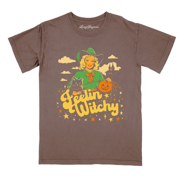 Feelin' Witchy Comfort Colors Graphic Tee - Espresso