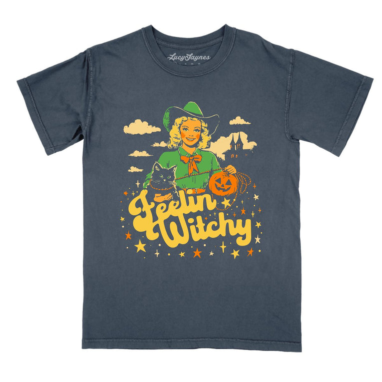 Feelin' Witchy Comfort Colors Graphic Tee - Denim