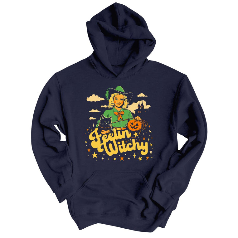 Feelin' Witchy Graphic Hoodie - Classic Navy
