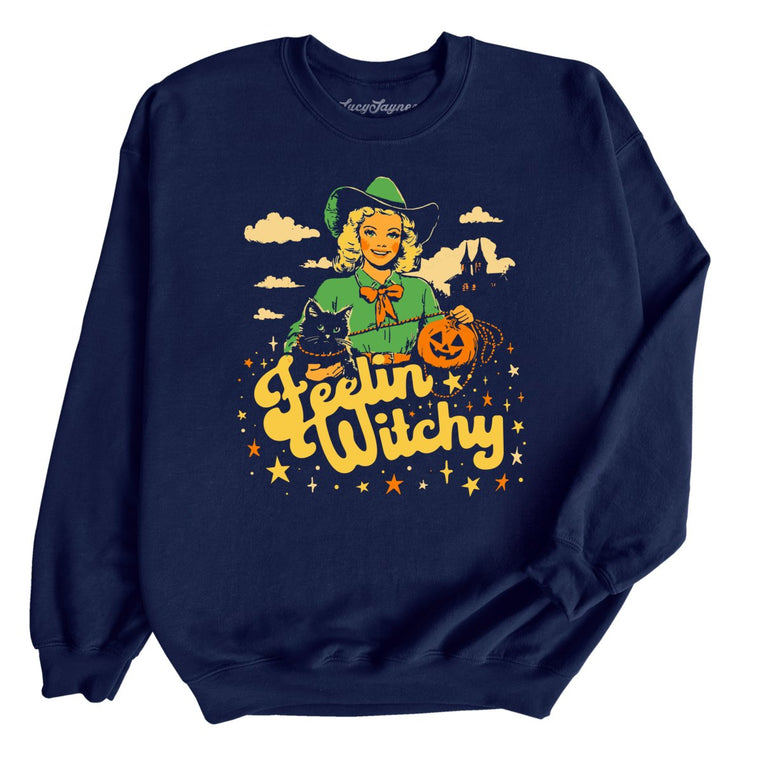 Feelin' Witchy Graphic Sweatshirt - Navy