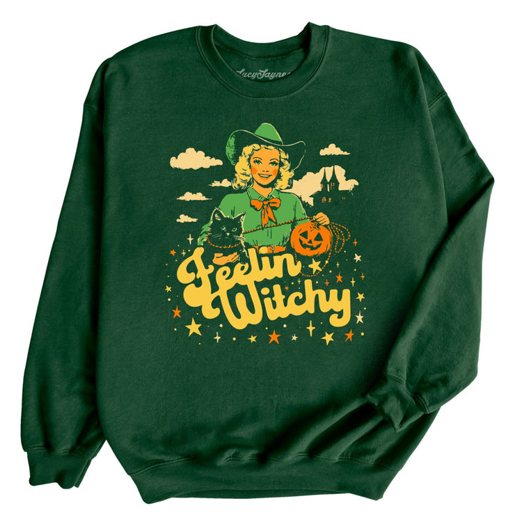 Feelin' Witchy Graphic Sweatshirt - Forest