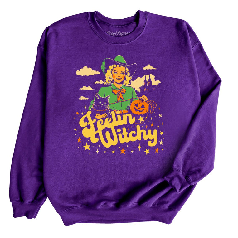 Feelin' Witchy Graphic Sweatshirt - Purple