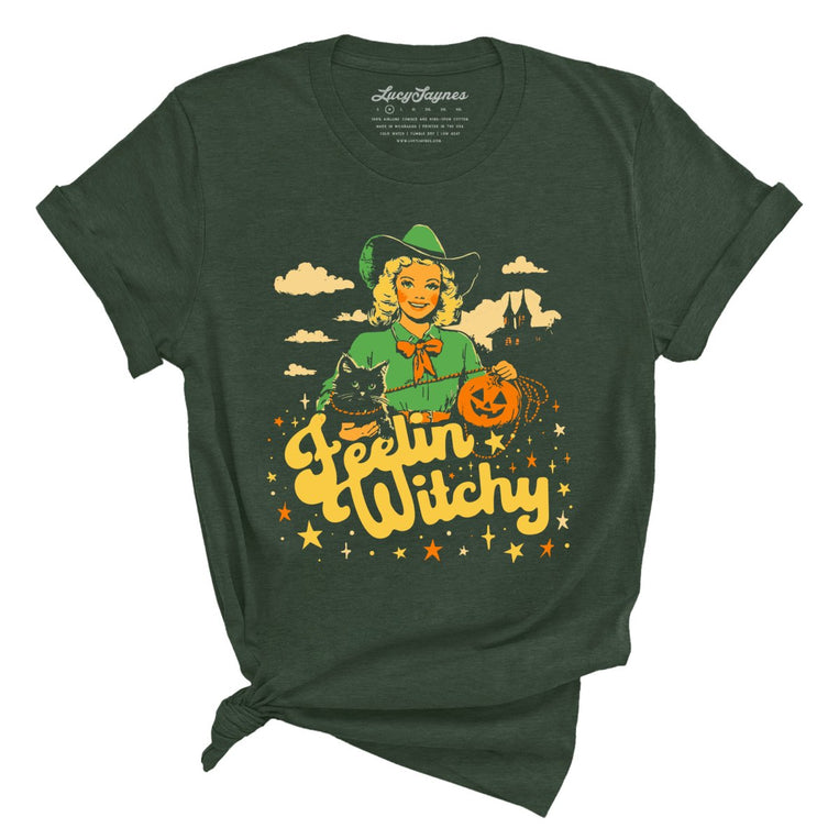 Feelin' Witchy Graphic Tee - Heather Forest