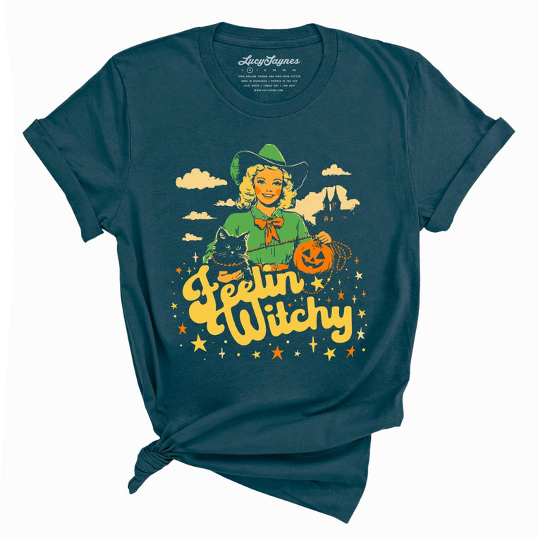 Feelin' Witchy Graphic Tee - Deep Teal
