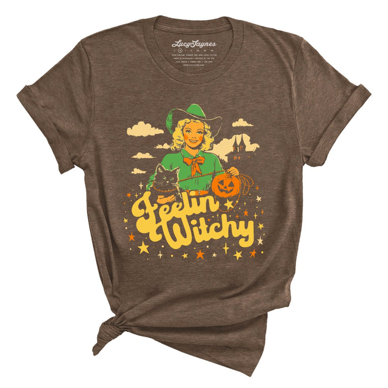 Feelin' Witchy Graphic Tee - Heather Brown
