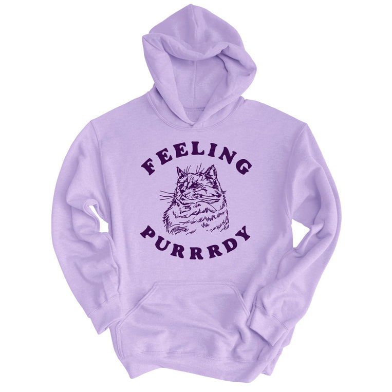 Feeling Purrrdy Graphic Hoodie - Lavender