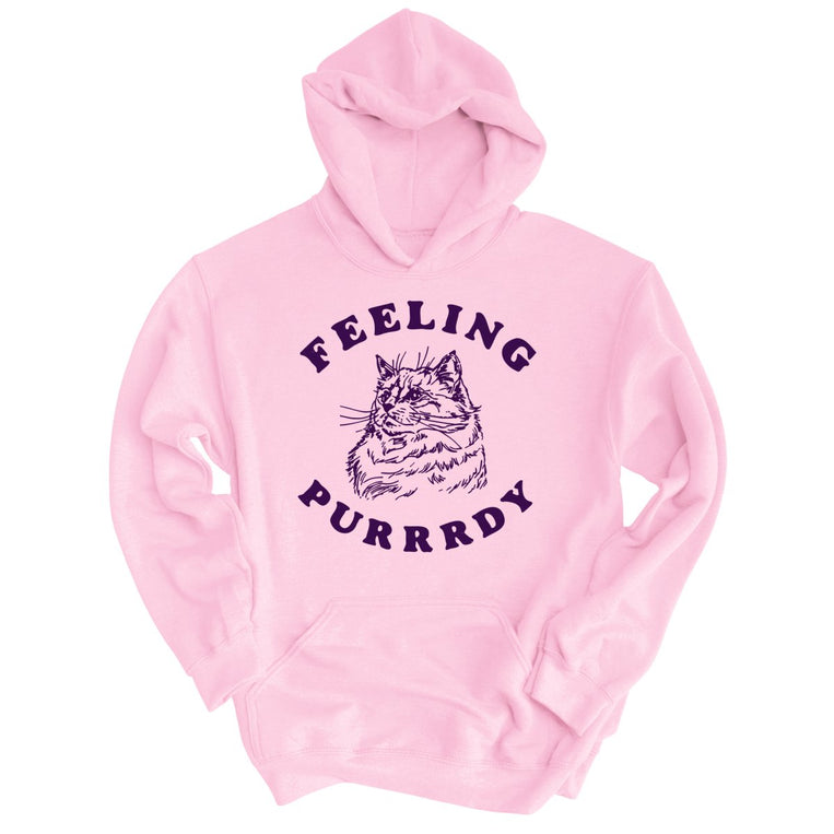 Feeling Purrrdy Graphic Hoodie - Light Pink
