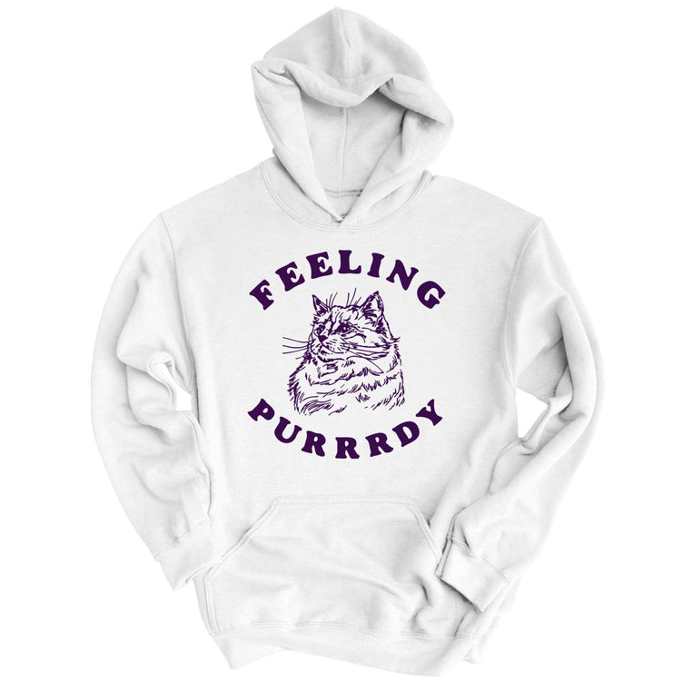 Feeling Purrrdy Graphic Hoodie - White