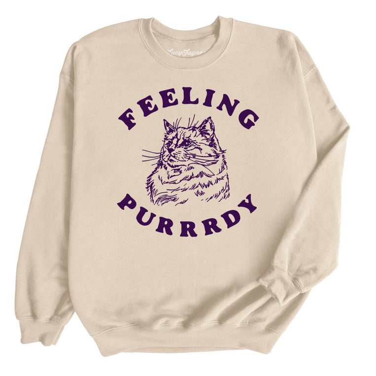 Feeling Purrrdy Graphic Sweatshirt - Sand