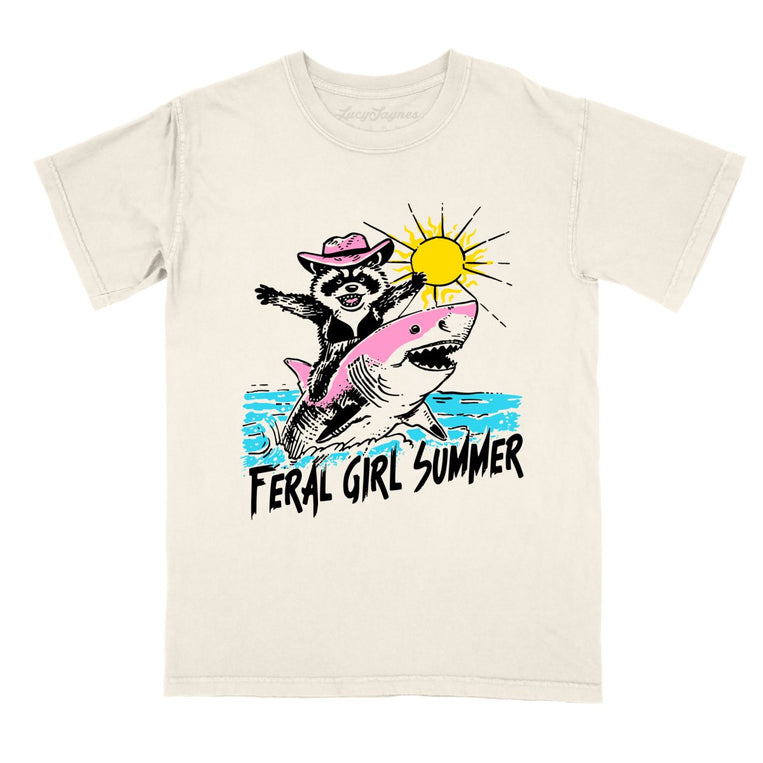 Feral Girl Summer Comfort Colors Graphic Tee - Ivory