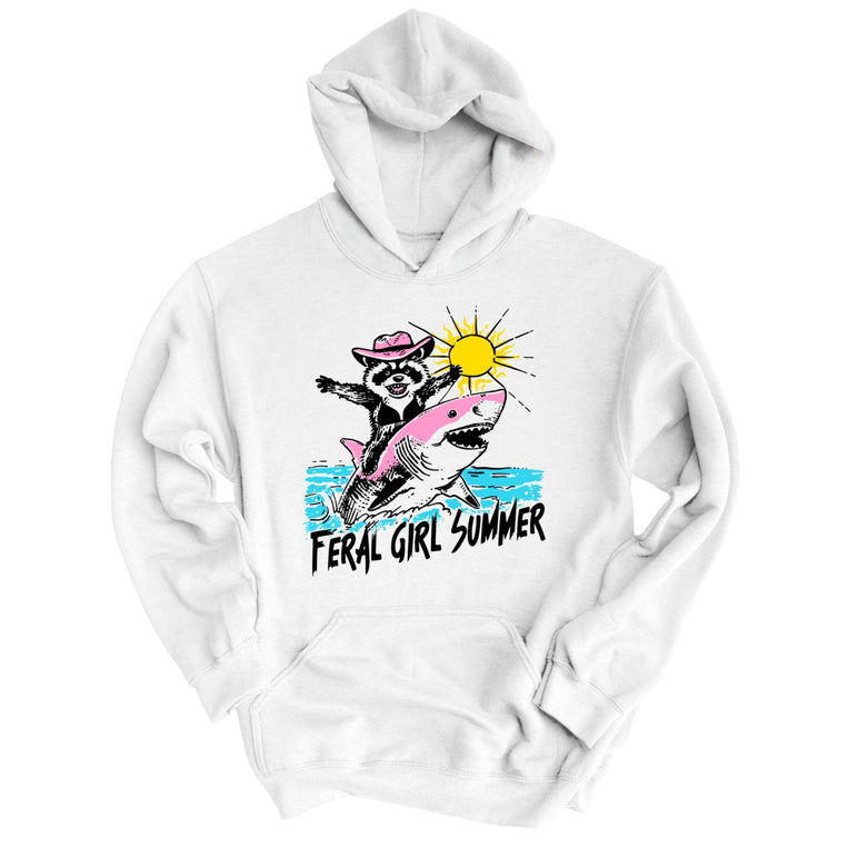 Feral Girl Summer Graphic Hoodie - White