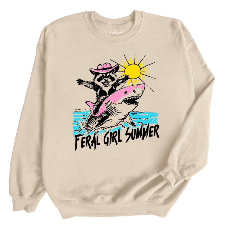 Feral Girl Summer Graphic Sweatshirt - Sand